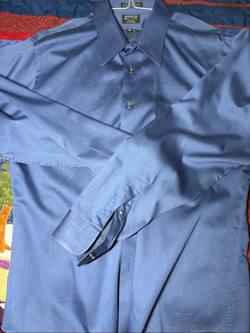 Arrow Fitted Dress Shirt in Deep Blue